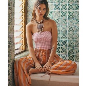 Free People Leilani Gingham Women's Tube Top Size L